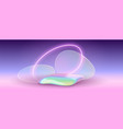 3d holographic glass morphism blur stone podium vector image