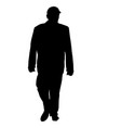 black silhouette man standing people on white vector image