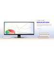 concept online education wide large-format vector image