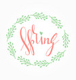 handwritten calligraphic spring lettering vector image