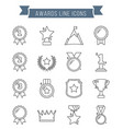awards line icons vector image