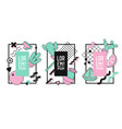 frames with abstract geometric elements cactuses vector image