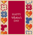 happy valentines day greeting card flowers vector image
