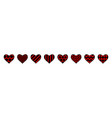 set of red hearts vector image vector image