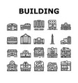 building restaurant and store icons set vector image