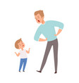 father and son argue isolated angry man cute vector image