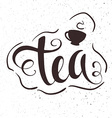 hand drawn lettering tea badge labels signs vector image vector image