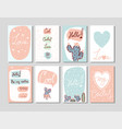 love and cacti set handwritten text layouts vector image vector image