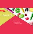 realistic sweet products composition vector image vector image