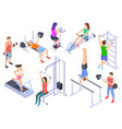 gym isometric fitness people training physical vector image vector image