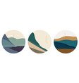 abstract landscape with japanese wave pattern vector image vector image