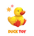 cute cartoon yellow duck stuffed toy baby vector image vector image