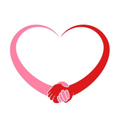 Heart holding hands Royalty Free Vector Image - VectorStock