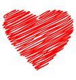 heart red hand drawn sketch vector image