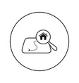 house on map under a magnifying glass vector image vector image