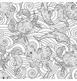 serene hand drawn outline seamless pattern vector image vector image
