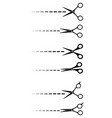 set of black scissors vector image
