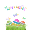 colorful easter eggs hiding in grass vector image