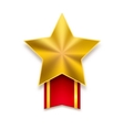 golden star with red ribbon vector image