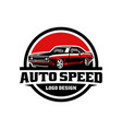 american muscle car logo with emblem style vector image