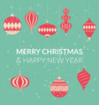 merry christmas and happy new year greeting card vector image