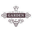 wine garden logo vineyard emblem grape farm vector image vector image