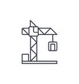 building crane thin line icon linear vector image