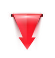realistic 3d red glossy pointer on white vector image