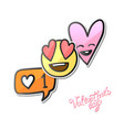 valentines day stickers love emoji icons vector image