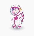 cute cartoon unicorn cosmonaut vector image