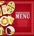 portuguese restaurant menu card template vector image