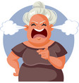 angry middle age woman pointing finger vector image