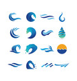collection of abstract water waves vector image
