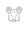 different locations line outline icon vector image
