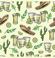 tequila drink colorful pattern seamless vector image vector image