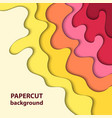 background with colorful paper cut shapes 3d vector image vector image