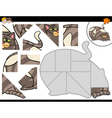 jigsaw puzzle activity with cat vector image
