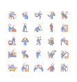 human behaviour rgb color icons set vector image vector image