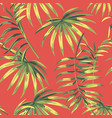 seamless composition green leaves living coral vector image