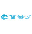 blue water splashes as aqua motion with drops vector image vector image