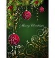 christmas floral background vector image