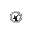 muscular hercules heracles bow longbow arrow logo vector image vector image
