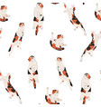 seamless colored pattern with different cat poses vector image