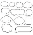 set retro empty comic speech bubbles vector image