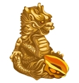 figure of golden dragon with an offering vector image