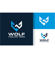 geometric wolf logo vector image
