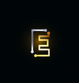 gold and silver metal letter e for alphabet logo vector image