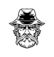 marijuana farmer with weed mustache silhouette vector image