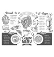 restaurant coffee menu design vector image vector image