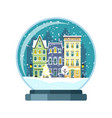 christmas snow globe with amsterdam houses vector image